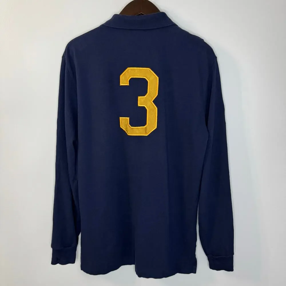 POLO by Ralph Lauren Rugby Big Pony Long Sleeve Polo Shirt Blue Men's M - Picture 8 of 8